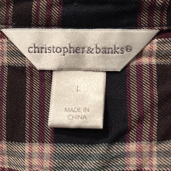 Christopher & Banks Flannel button-up, long-sleeve top *New Condition - Picture 6 of 7